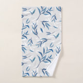 ティーツリー葉ティール(緑がかった色)ブルーアンドグレータオルセット バスタオルセット (ハンドタオル)