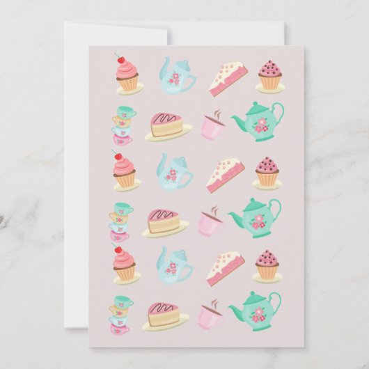 ティーツーセカンド誕生日ピンク招待状 招待状 (裏面)