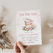 ティーツーティーカップテーマ誕生日招待状 招待状