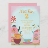 ティーツーピンクフローラ誕生日 招待状 (正面/裏面)