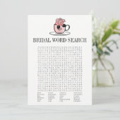 ティーティーティーカップブライダルシャワー単語検索ゲームカード 招待状 (スタンド正面)