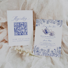 ティートイレQRコードレジストリ赤ちゃんシャワーの時間 招待状