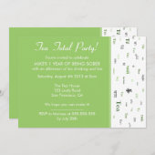 ティートタル/ティーの合計カスタム年数のパーティー 招待状 (正面/裏面)