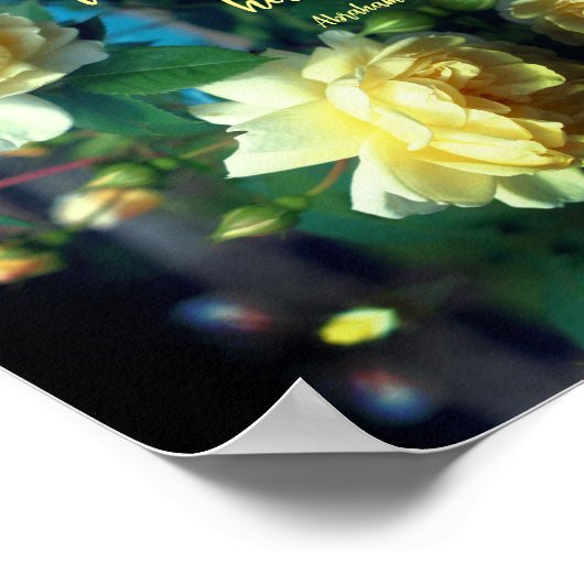 ティートメントイエローローズ感動的抽象芸術 ポスター (角)