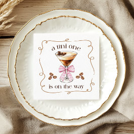 ティーニ・ワン・エスプレッソ・マティーニ・ピンク・ボウ・ベイビー・シャワー スタンダードカクテルナプキン