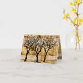 ティーバッグの背景の冬の木 カード (黄色い花)