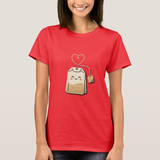 ティーバッグハートかわいい Tシャツ (正面)