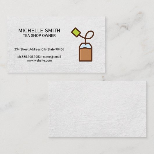 ティーバッグ | 白のテクスチャ 名刺 (正面/裏面)