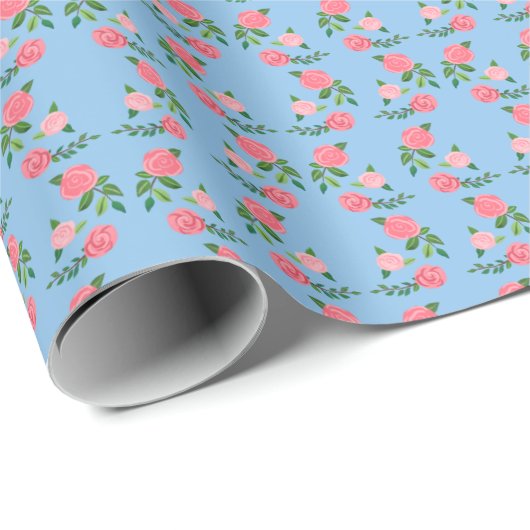 ティーバラパターンキュートフローラフェミニンスイーツ ラッピングペーパー (ロールコーナー)