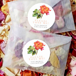 ティーバラピンクのオレンジ結婚色のフローラの紙吹雪トス ラウンドシール