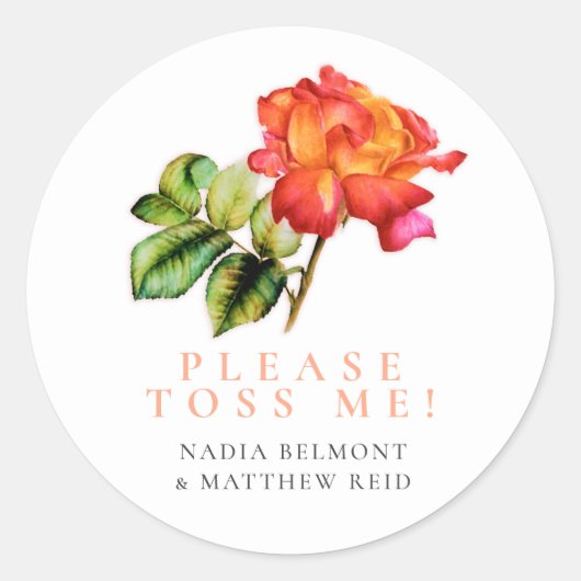 ティーバラピンクのオレンジ結婚色のフローラの紙吹雪トス ラウンドシール (正面)