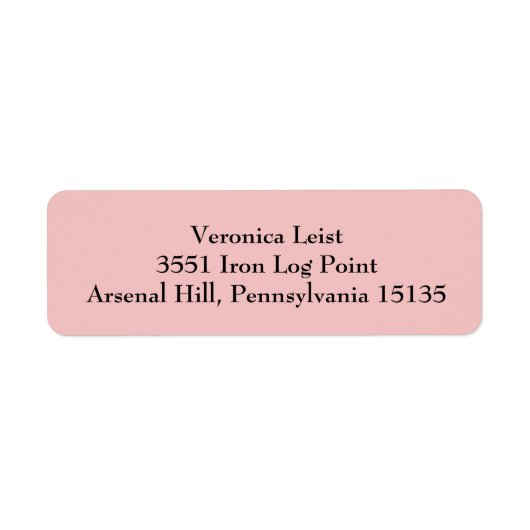 ティーバラピンクシンプル差出人住所ラベル ラベル (正面)