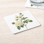 ティーバラ（ローザインディカ）バイレッドテー スクエアペーパーコースター (アングル)