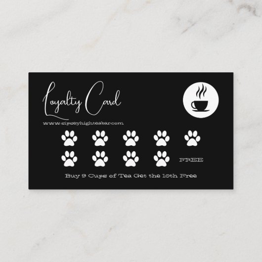 ティーバー&ラウンジ ロイヤリティカード (裏面)