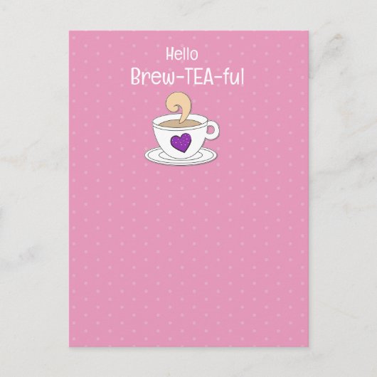 ティーパンと引用文ティーパーティーのお気に入り ポストカード (正面)