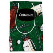 ティーパーソナライズされたタイムゴルフ ミディアムペーパーバッグ (正面)