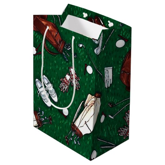 ティーパーソナライズされたタイムゴルフ ミディアムペーパーバッグ (裏面アングル)