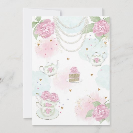 ティーパーティの招待状レッツパーティ招待状  招待状 (裏面)