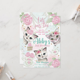 ティーパーティの招待状レッツパーティ招待状  招待状