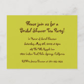 ティーパーティの招待状 インビテーションポストカード (裏面)