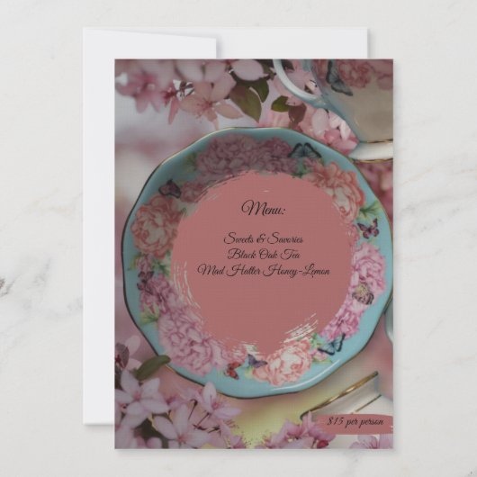 ティーパーティの招待状 招待状 (裏面)