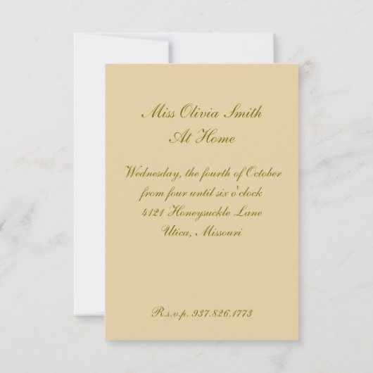 ティーパーティの招待状 招待状 (裏面)