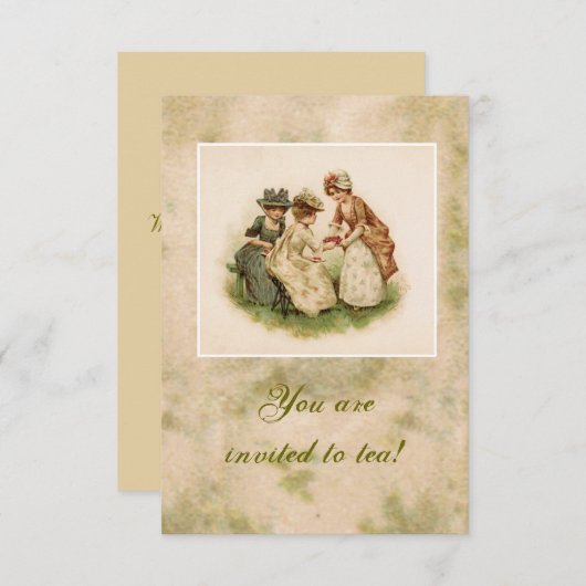 ティーパーティの招待状 招待状 (正面/裏面)