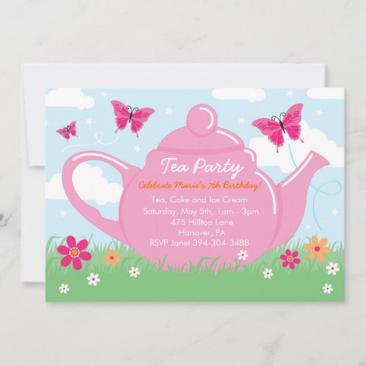ティーパーティの招待状 招待状 (正面)