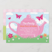 ティーパーティの招待状 招待状 (正面/裏面)