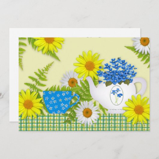 ティーパーティの招待状 招待状 (正面/裏面)