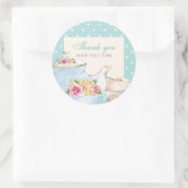 ティーパーティーありがとう水玉模様 ラウンドシール (バッグ)