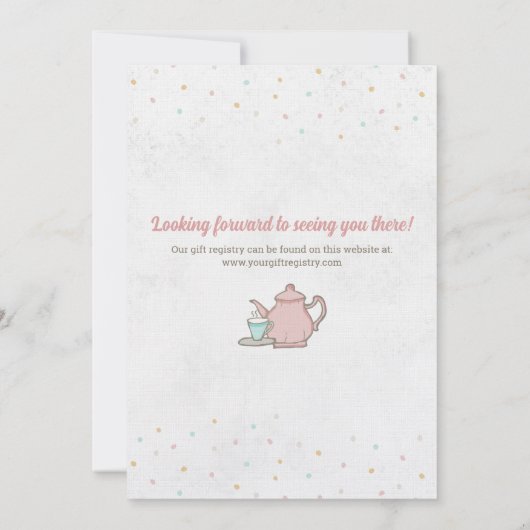 ティーパーティーとハイティーへの招待 招待状 (裏面)