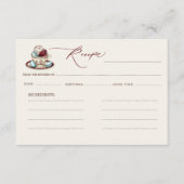 ティーパーティーのためのウェディングシャワーレシピ エンクロージャーカード (正面)