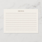 ティーパーティーのためのウェディングシャワーレシピ エンクロージャーカード (裏面)