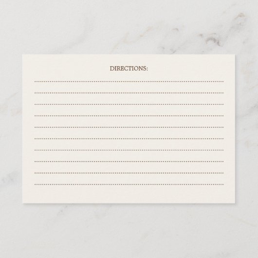 ティーパーティーのためのブライダルシャワーレシピ エンクロージャーカード (裏面)