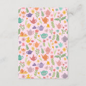 ティーパーティーのような楽しい結婚前のお祝い　かわいい　カスタムＱＲコード エンクロージャーカード (裏面)