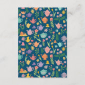 ティーパーティーのような楽しい結婚前のお祝い　かわいい　カスタムＱＲコード エンクロージャーカード (裏面)