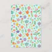 ティーパーティーのような楽しい結婚前のお祝い　かわいい　カスタムＱＲコード エンクロージャーカード (裏面)