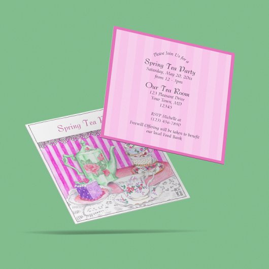 ティーパーティーのイラスト招待状 招待状