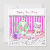 ティーパーティーのイラスト招待状 招待状 (裏面)