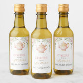 ティーパーティーのブライダルシャワー ワインラベル (ボトル)