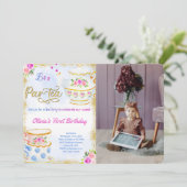 ティーパーティーの写真招待状 招待状 (スタンド正面)