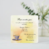 ティーパーティーの小さな女の子誕生日 招待状 (スタンド正面)