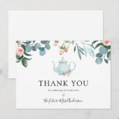 ティーパーティーの時間　ブライダルシャワーの感謝メッセージ サンキューカード (正面/裏面)