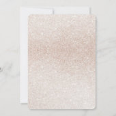 ティーパーティーイエローワイルドフラワーズグリッターブライダルシャワー 招待状 (裏面)