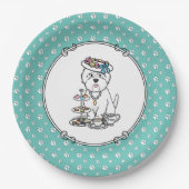 ティーパーティーウェスティーウエストハイランドホワイトテリア ペーパープレート (正面)