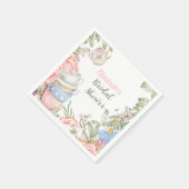 ティーパーティーエレガントピンクグリーンブライダルシャワー スタンダードカクテルナプキン (角)