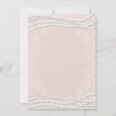 ティーパーティーエレガントレースパールスピーチブライダルシャワー 招待状 (裏面)