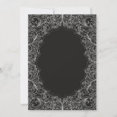 ティーパーティーエレガントレース白黒ベビーシャワー 招待状 (裏面)