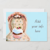 ティーパーティーカップケビクトリアンーキ招待状 招待状 (正面)